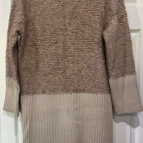 BOSTON PROPER COLORBLOCK FAUX FUR COLLAR SWEATER COAT SIZE: S - Picture 8 of 12